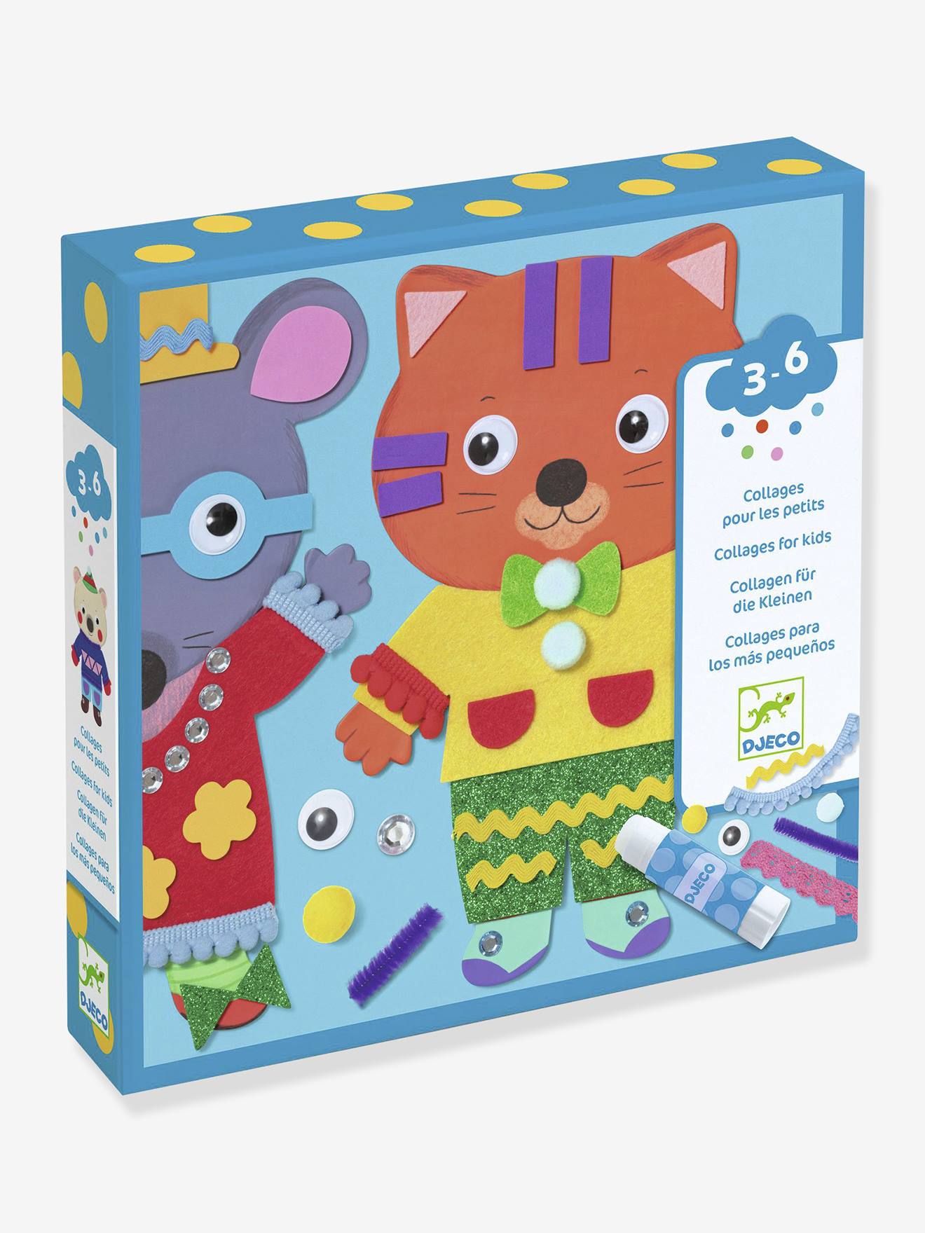 Djeco Coffret de collage Petits choux bleu