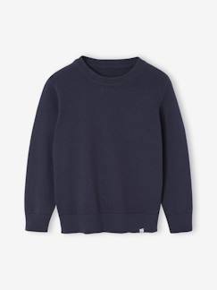 Pull Basics col rond manches longues garçon  - vertbaudet enfant