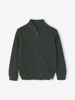 Gilet Zippé Col Montant Vertbaudet Garçon - 100% Coton - Poches Kangourou - Manches Longues - Taille Enfant