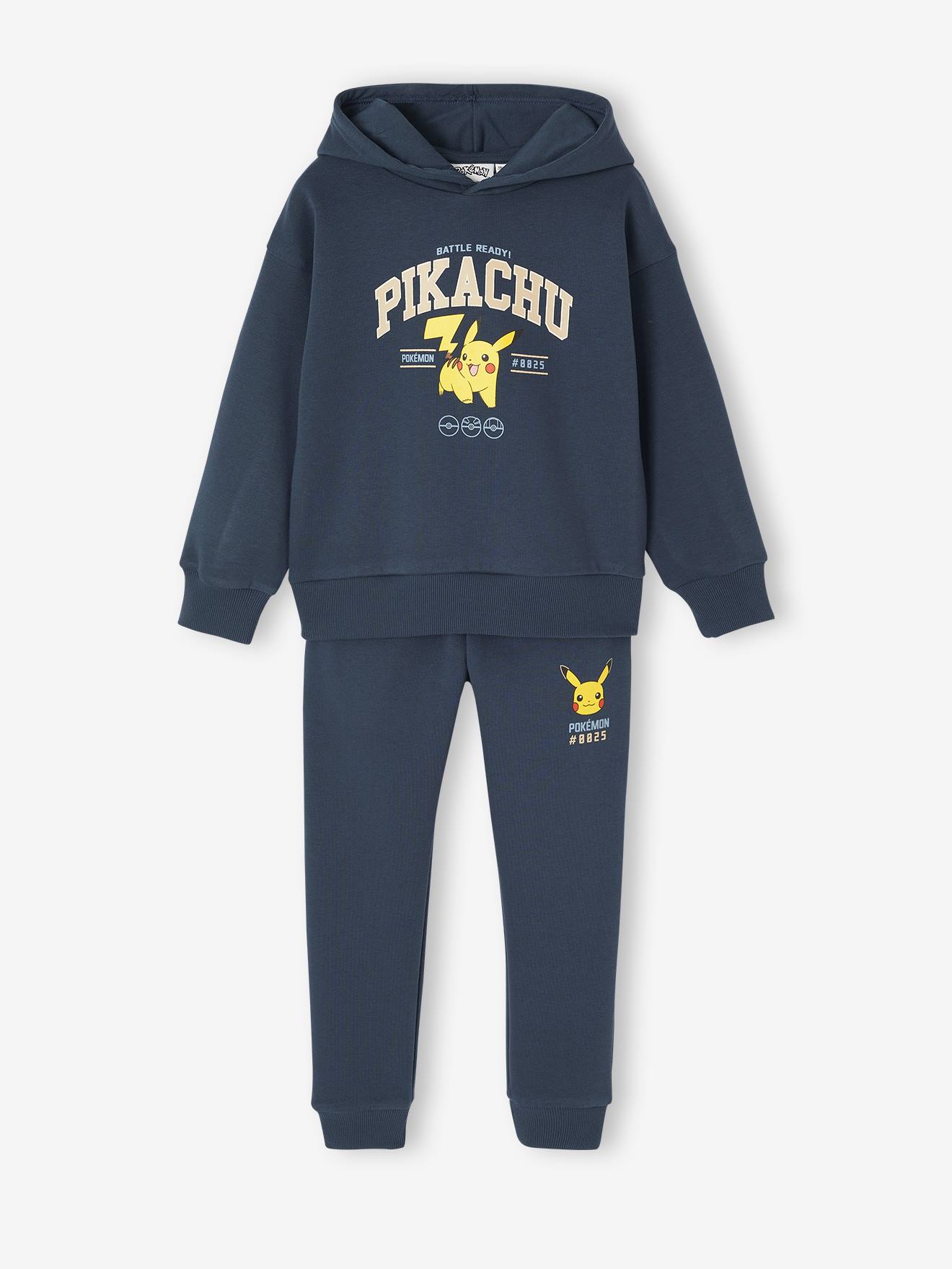 Ensemble sport garçon sweat + pantalon Pokemon en molleton bleu nuit