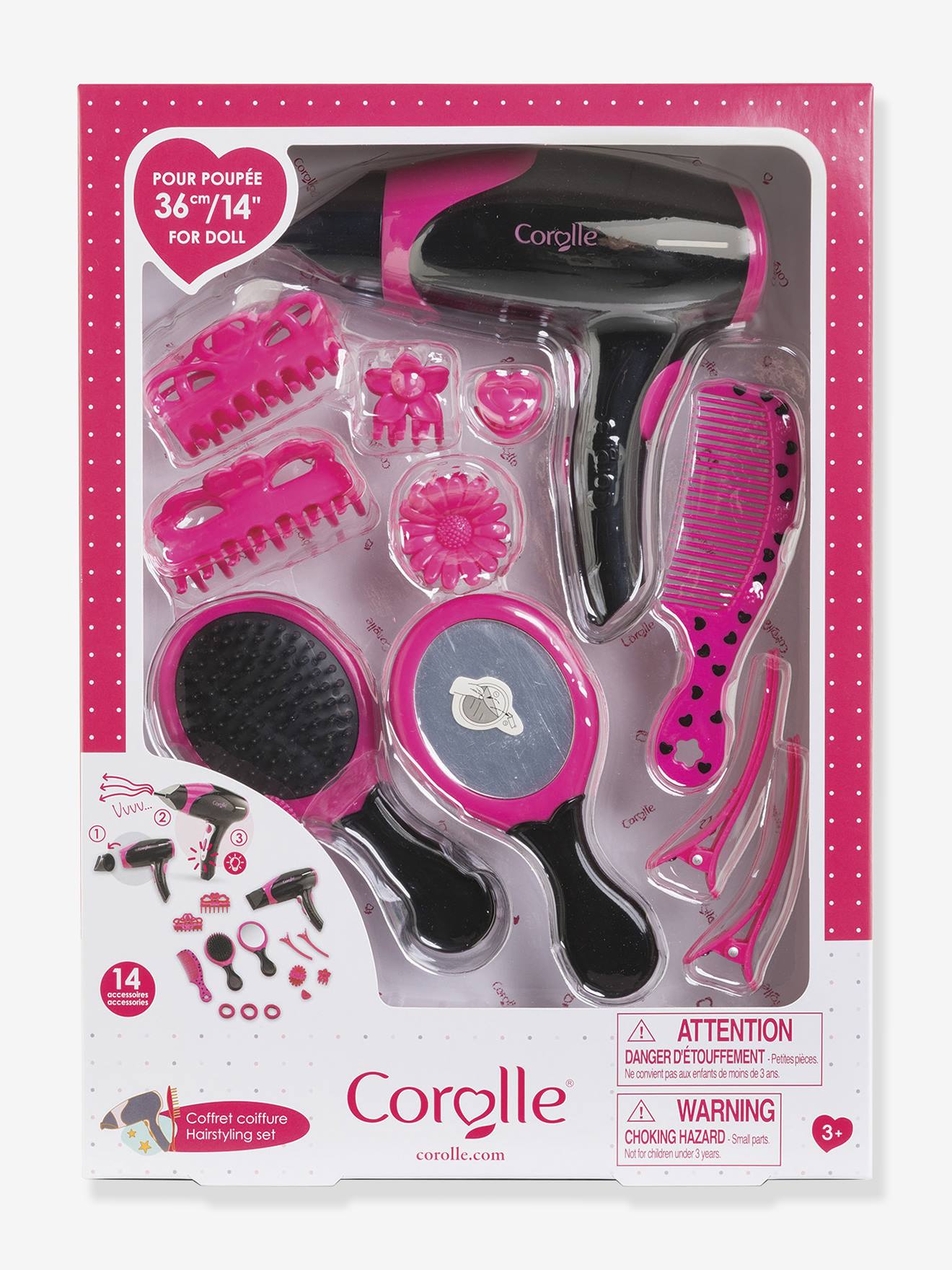 Coffret Coiffure Pour Poupon Rose