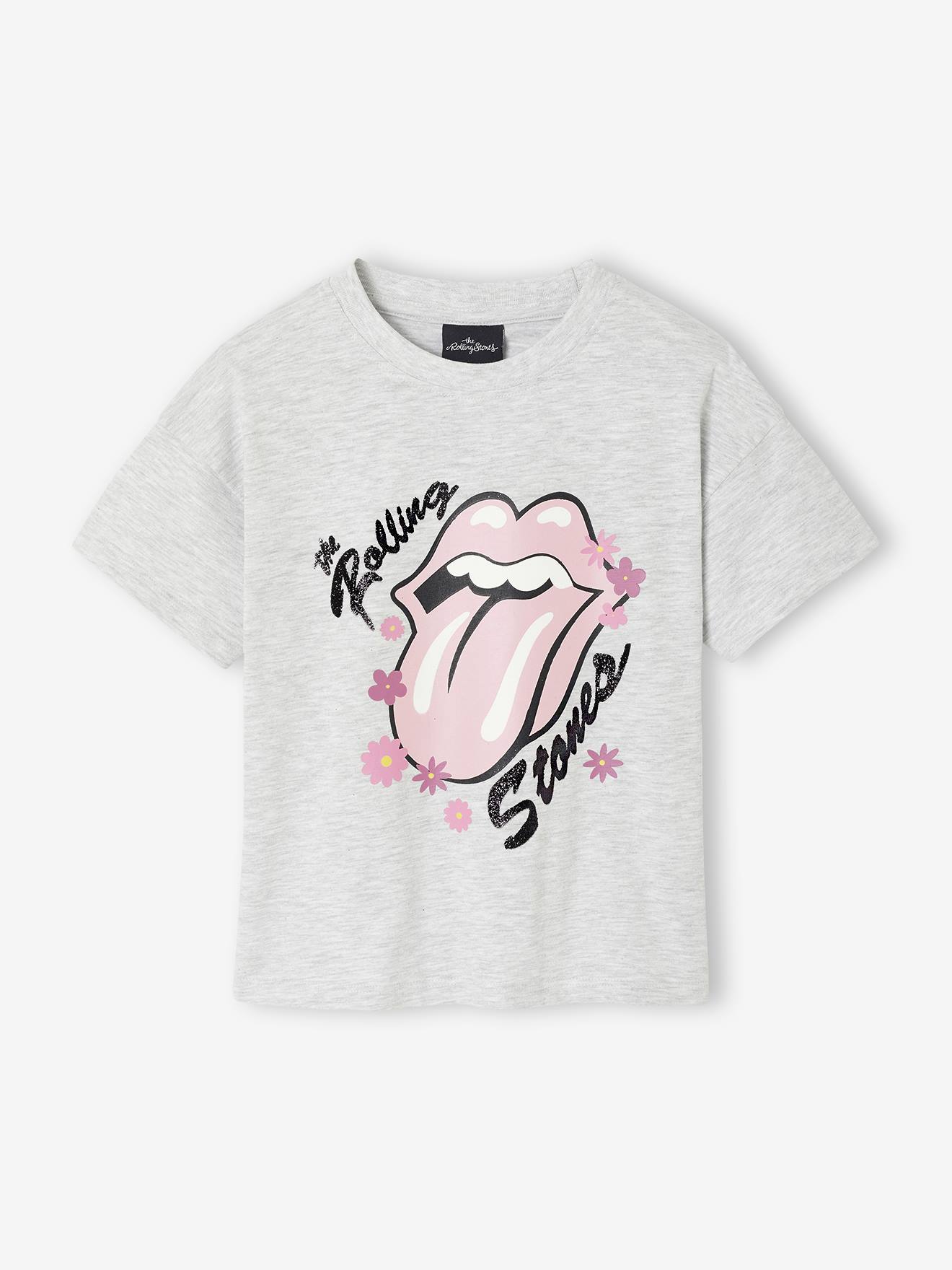 Tee-shirt fille The Rolling Stones gris chiné