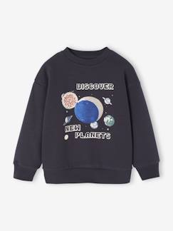VERTBAUDET Sweat à Paillettes Réversible Garçon - Motif Space Adventure | Coton Recyclé