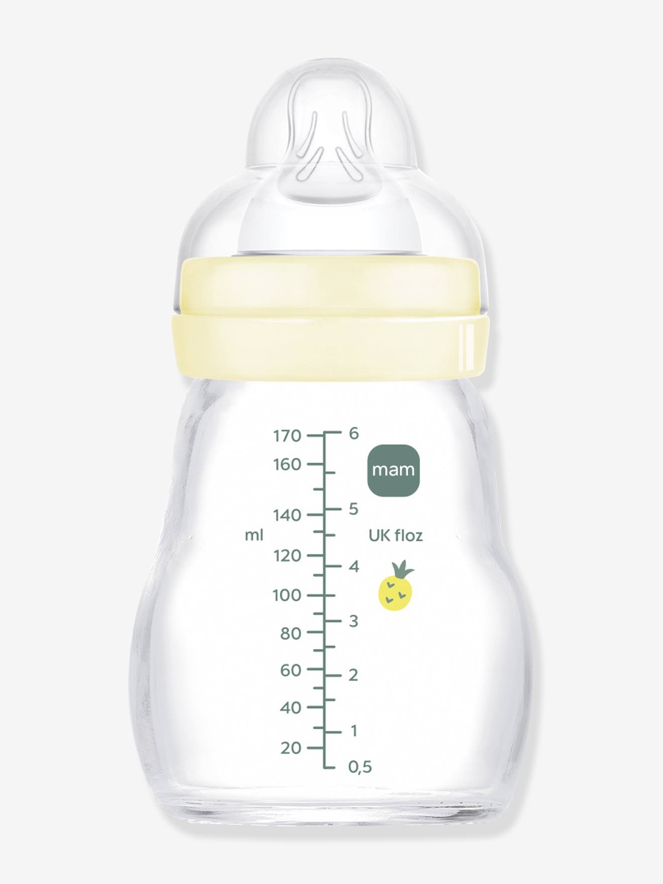 Biberon verre 170 ml Feel Good débit 1 beige (Mam) - Image 1