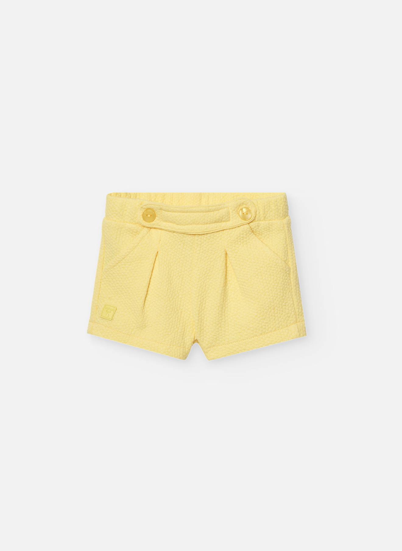 Short Uni Avec Taille Élastique Jaune
