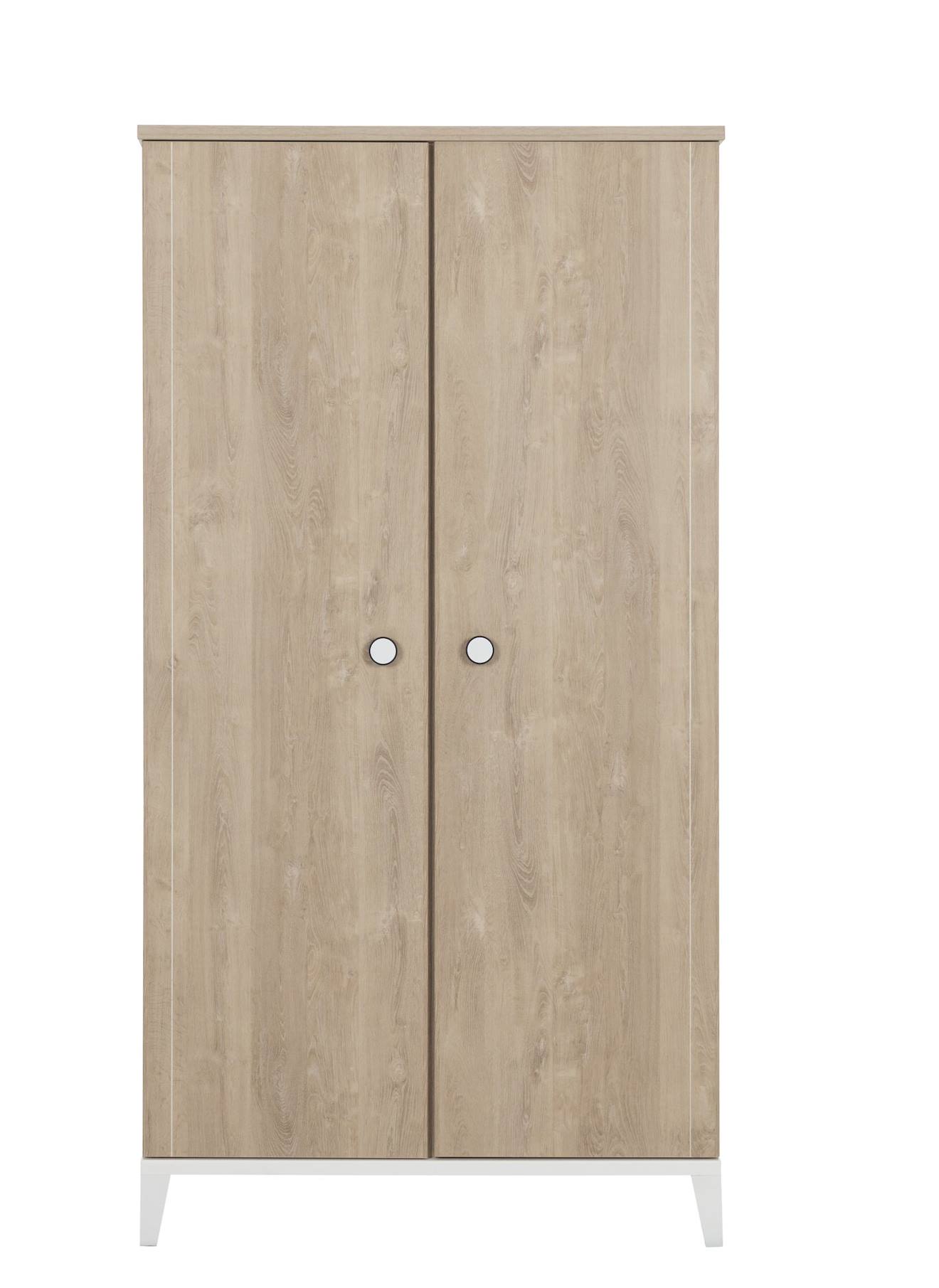 Armoire 2 Portes Avec Penderie Marcel Chêne Blond-blanc (Galipette) - Couverture