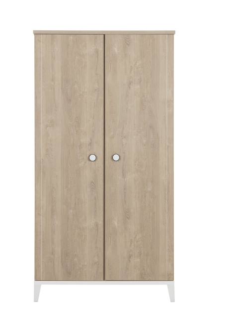 Galipette - Armoire 2 Portes Avec Penderie Marcel Chêne Blond-blanc