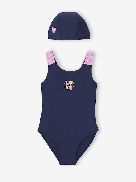 Ensemble de bain maillot 1 pièce + bonnet fille  - vertbaudet enfant