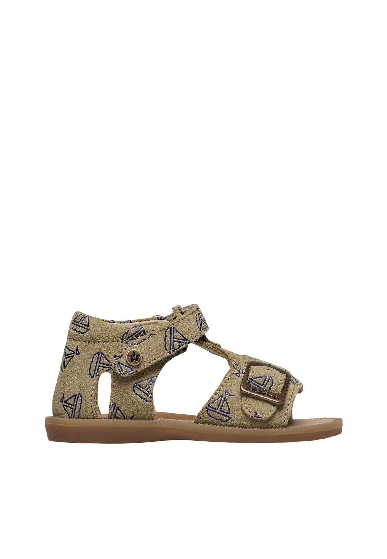 Sandales En Suède Avec Imprimé Barquettes Quarzo Beige
