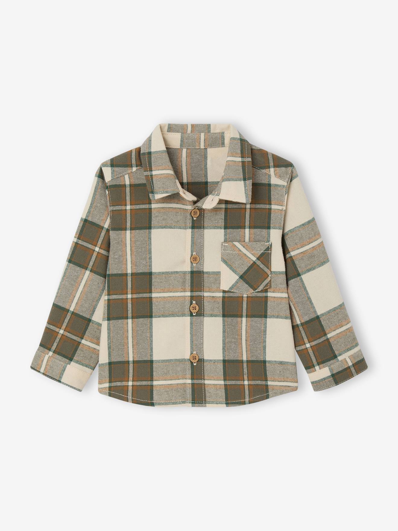 Chemise manches longues bébé kaki