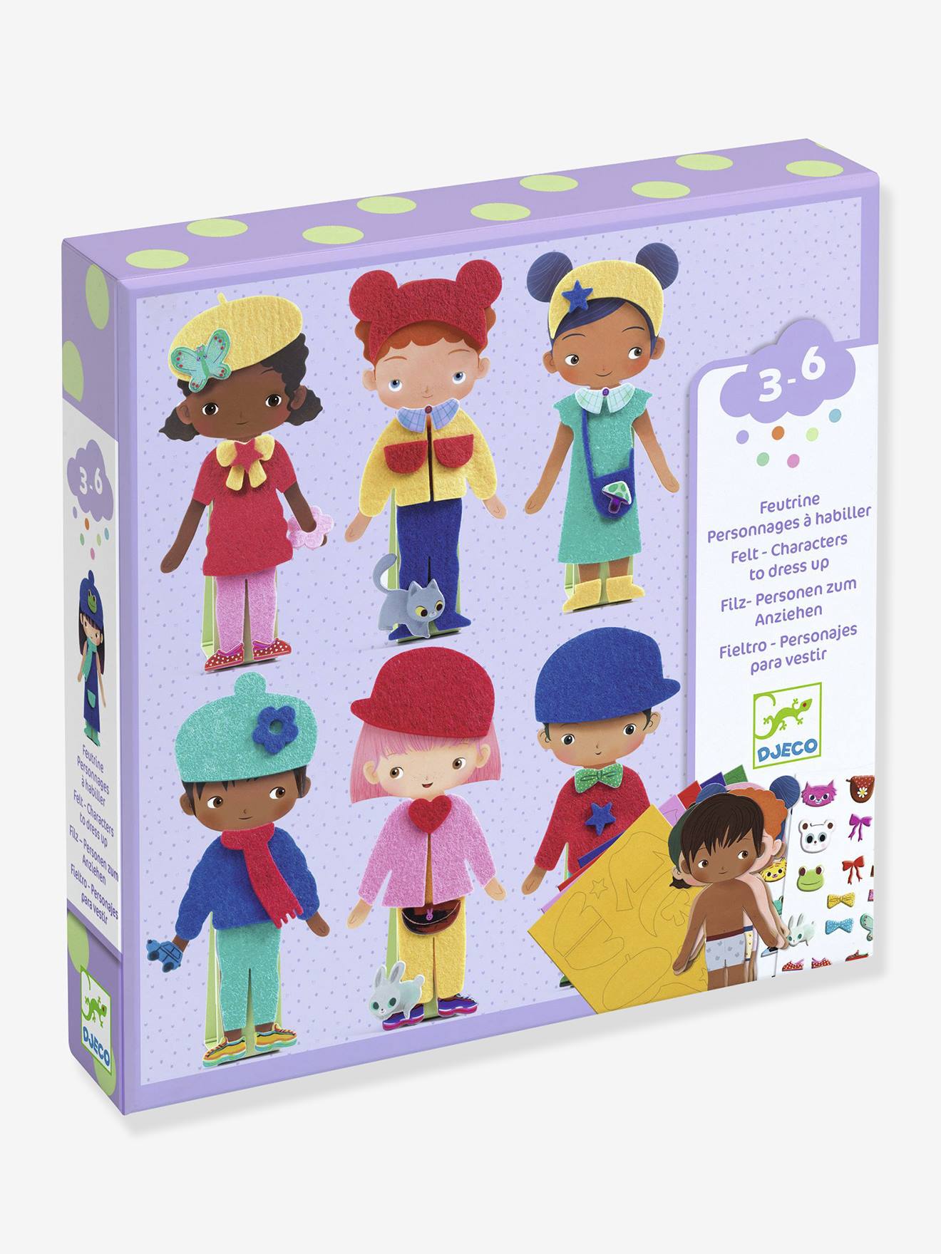 Personnages à habiller en feutrine violet