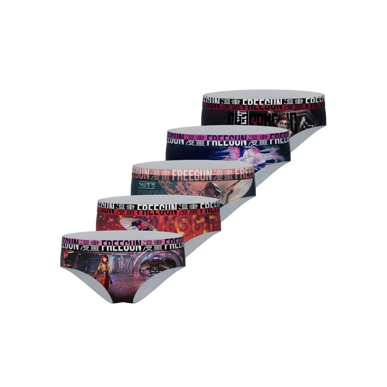 Lot De 5 Culottes Fantasy Noir/rose/rouge/violet