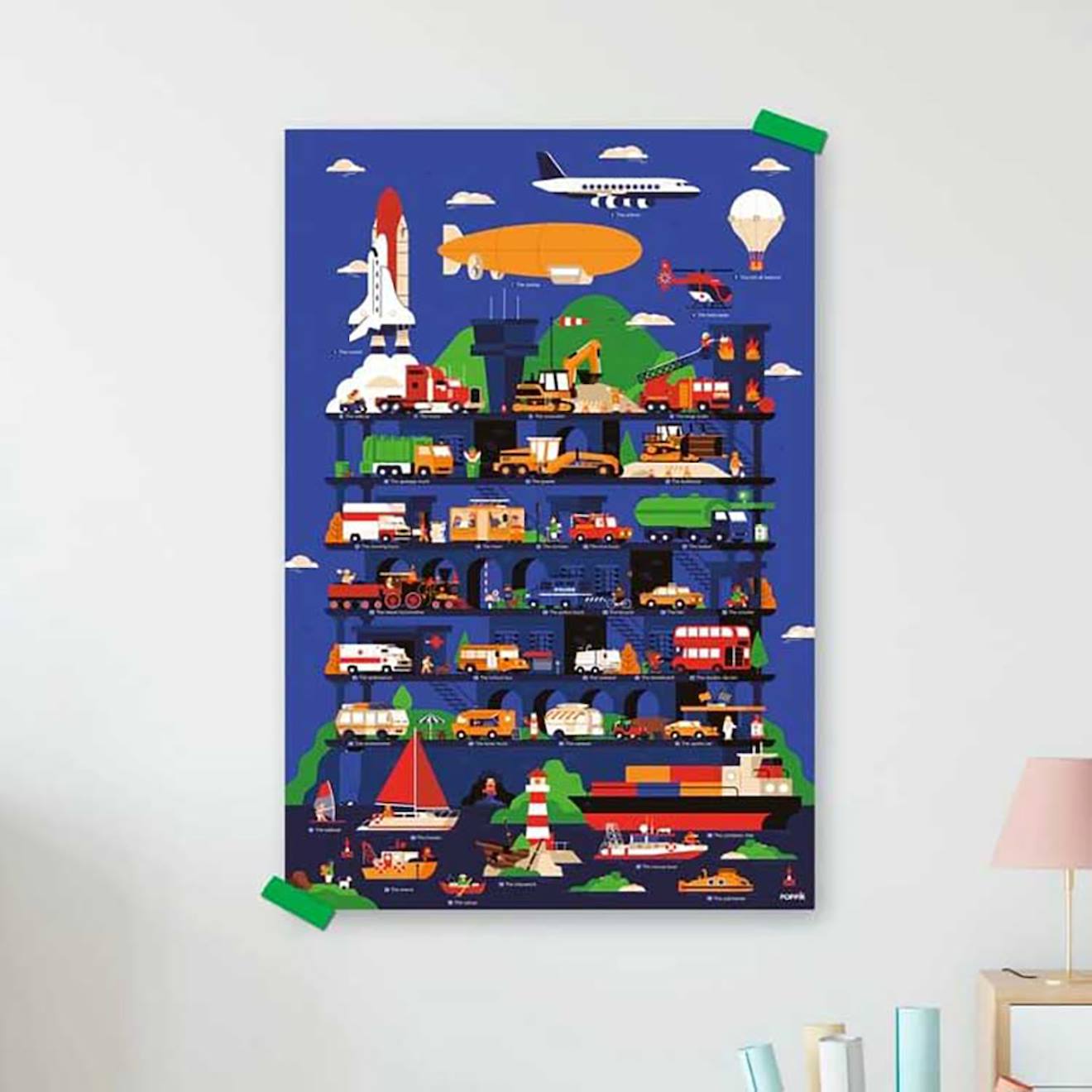 Poster Géant 44 Stickers Vroum ! Multi-coloured (Poppik) - Image 1