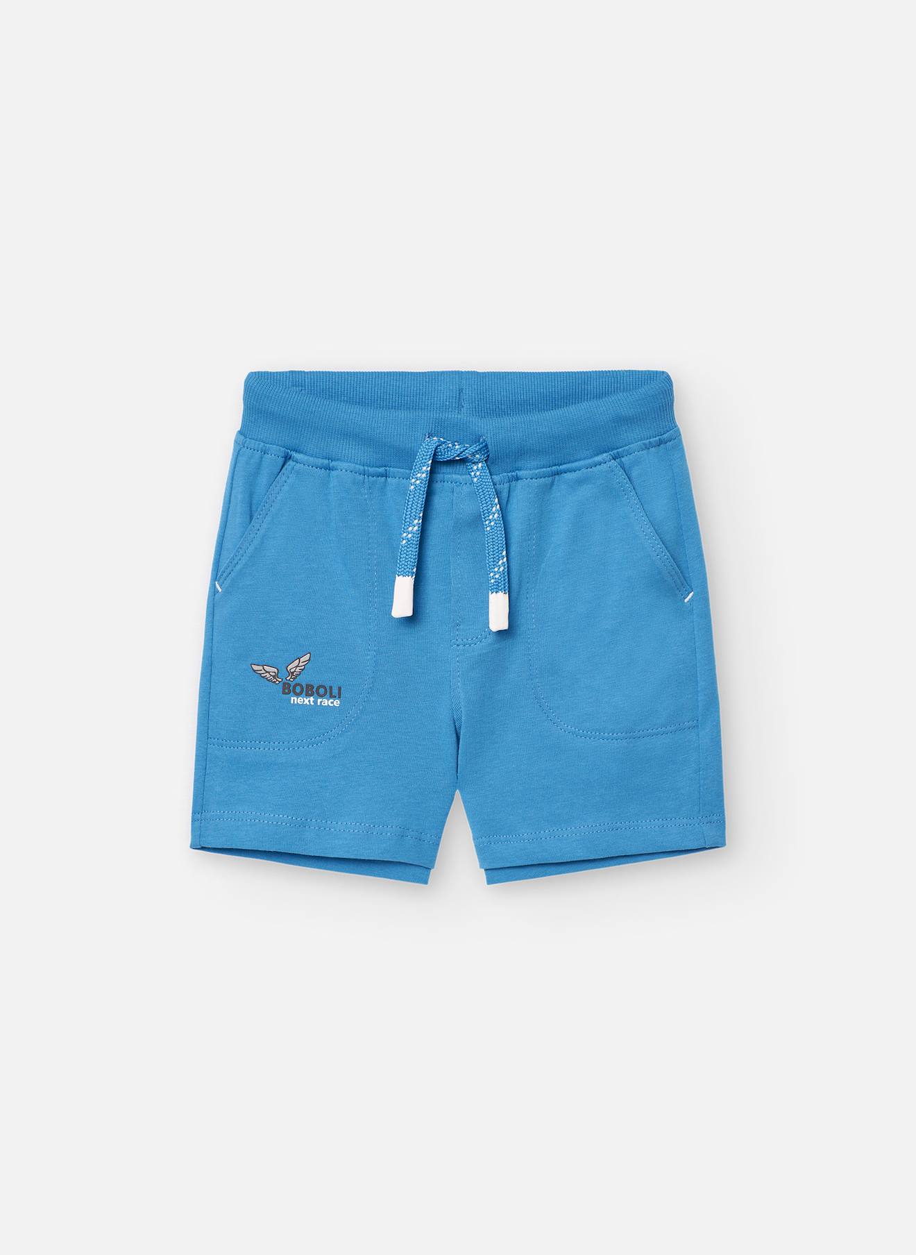 Bermuda En Coton Avec Détail Sur La Poche Bleu
