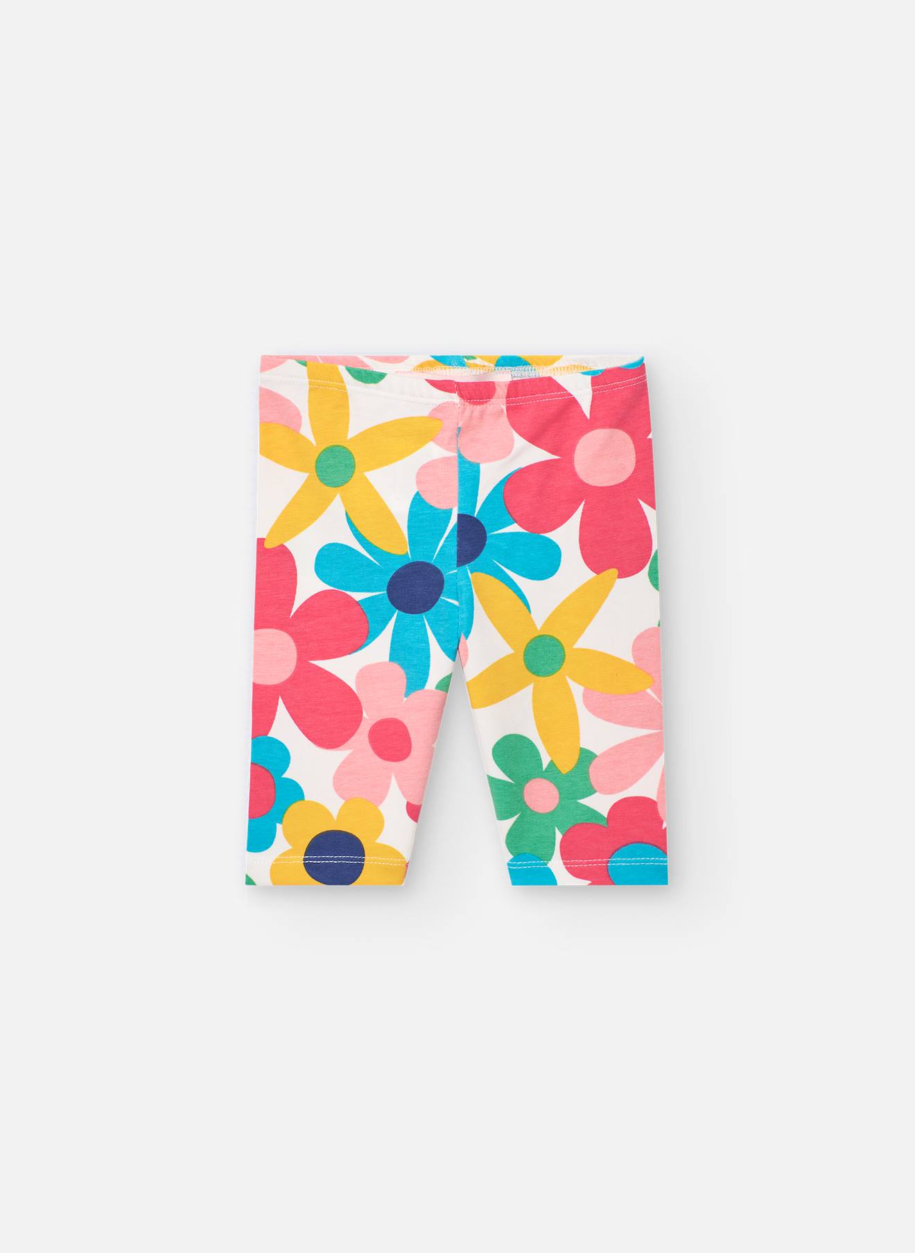 Legging En Coton Avec Imprimé Fleurs Multicolore