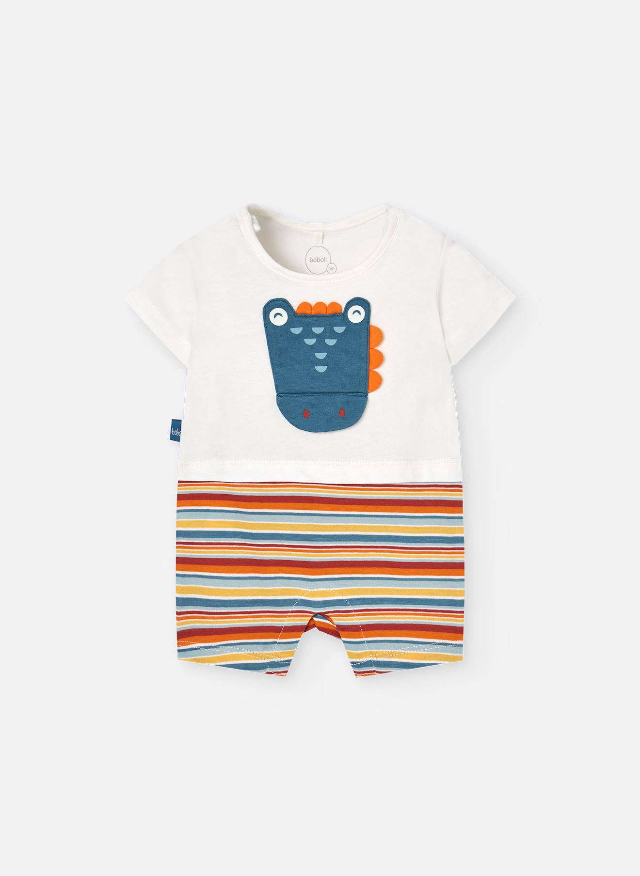 Barboteuse Courte En Coton Blanc