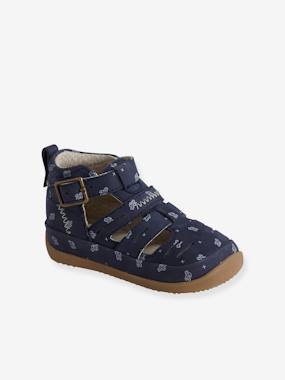 Sandales cuir bébé garçon premiers pas navy cactus aop
