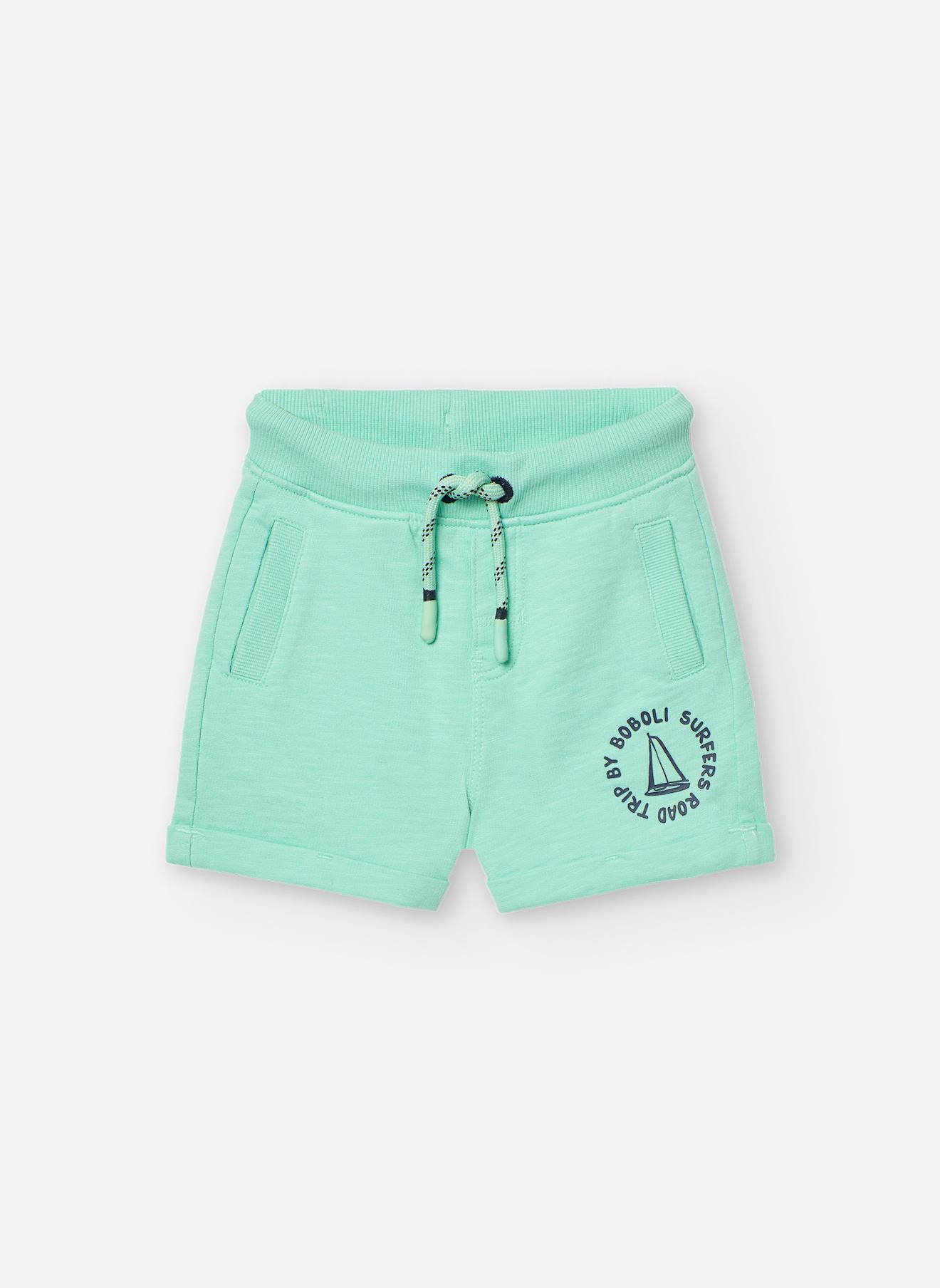 Bermuda Uni En Coton Vert