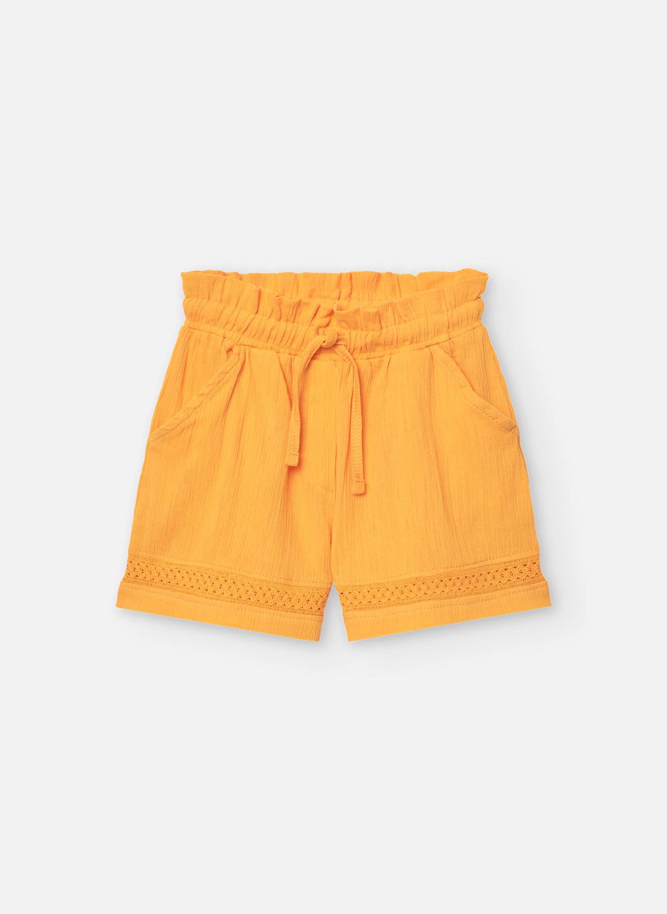 Bermuda En Coton Avec Cordon De Serrage Jaune