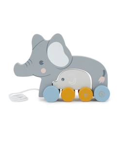 Jouet-Premier âge-Premières manipulations-Jouet à tirer en bois éléphants