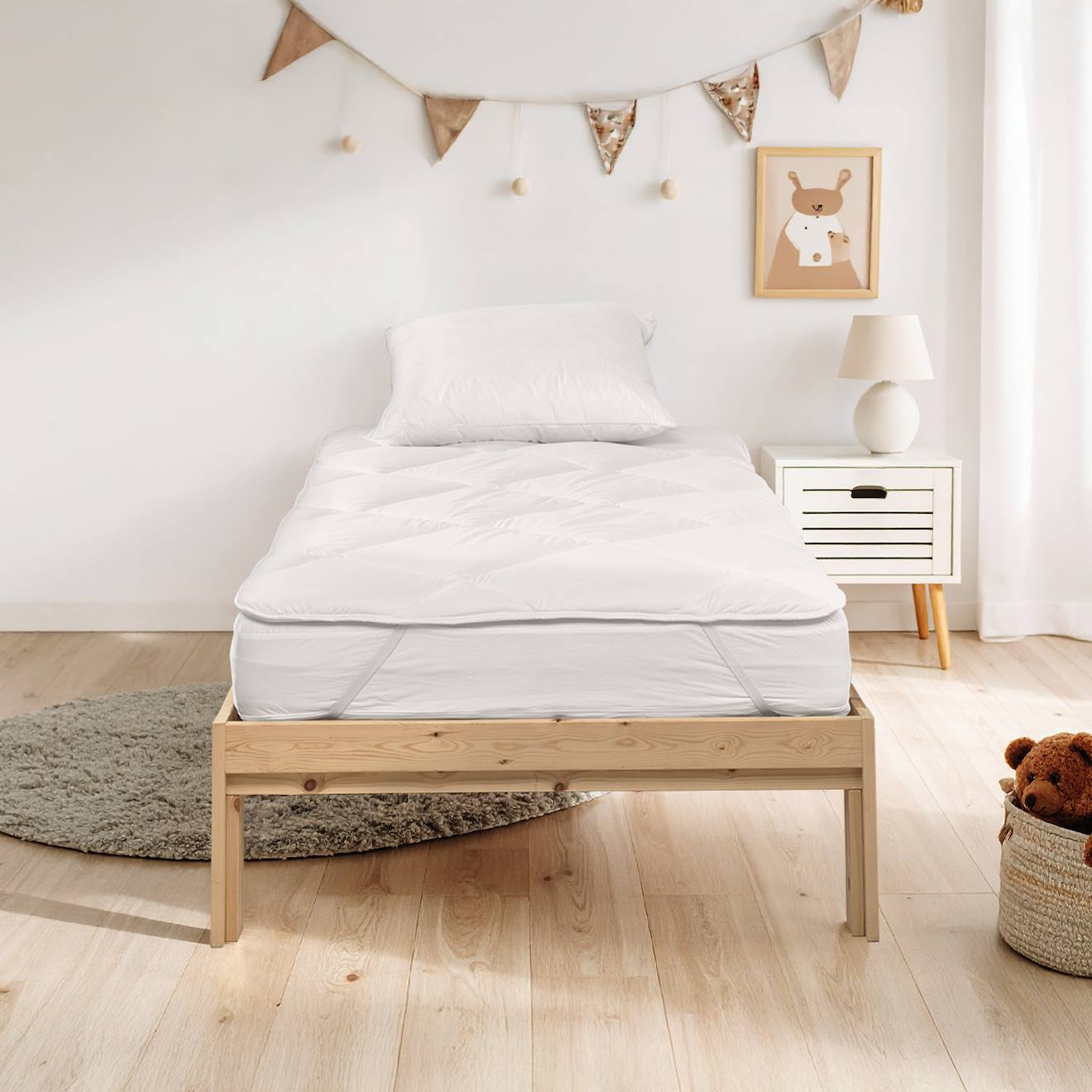 Surmatelas Confort Anti-acariens Blanc