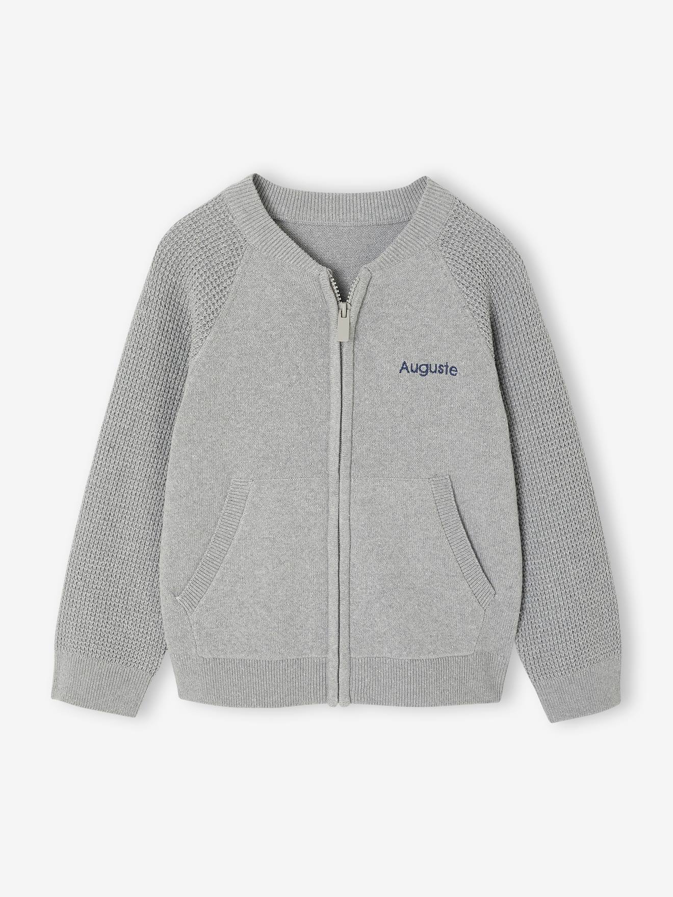 VERTBAUDET Sweat Style Teddy Garçon - Molleton Marine 12A Avec Badge Bouclettes