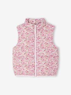 Doudoune fille sans manches motifs fleurs  - vertbaudet enfant