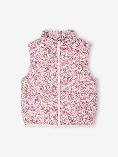 Doudoune fille sans manches motifs fleurs  - vertbaudet enfant