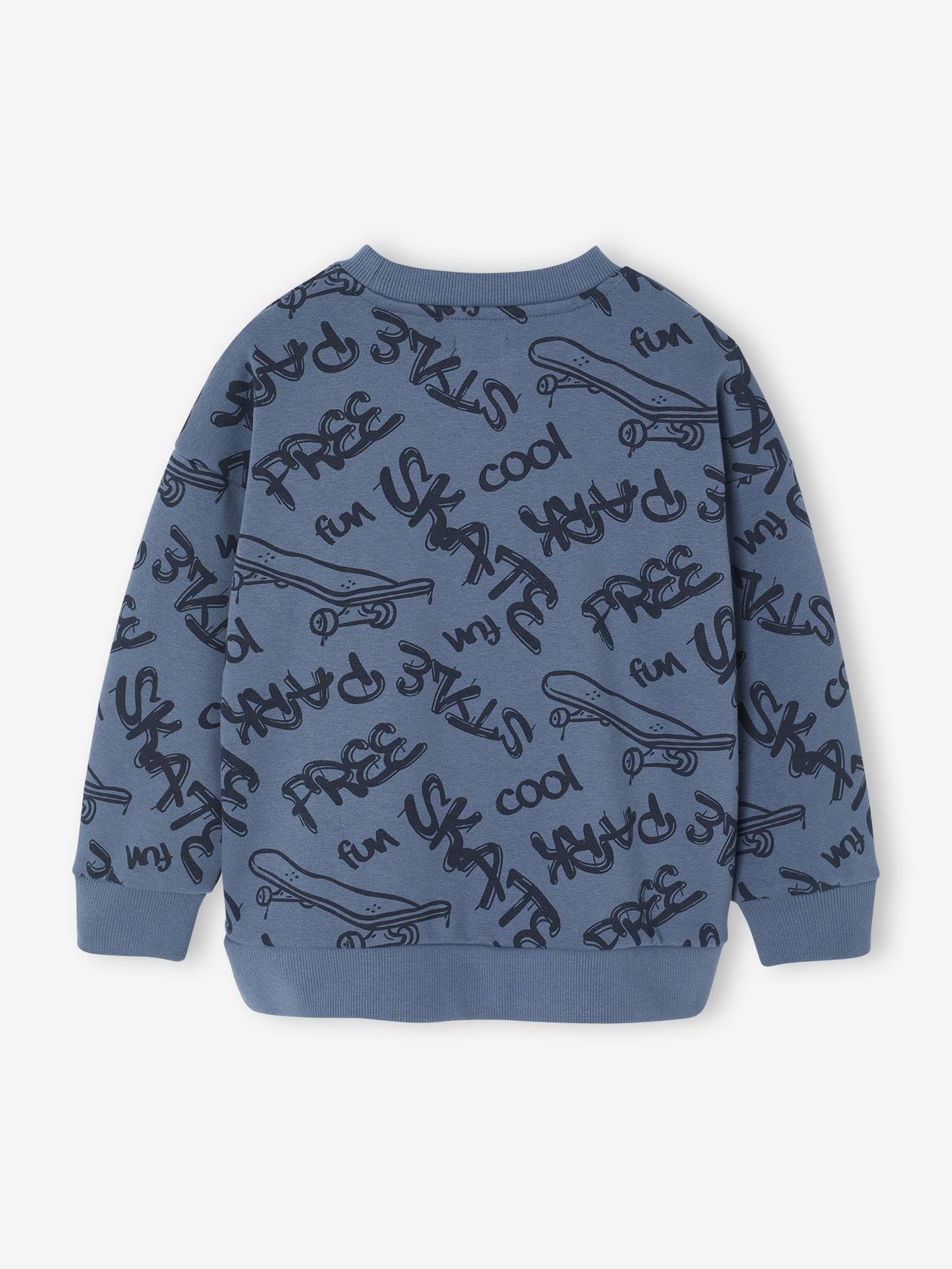 Sweat Garçon F&F 5-6 Ans Bleu Mélangé – Fossil Hunter – Manches Longues Coton