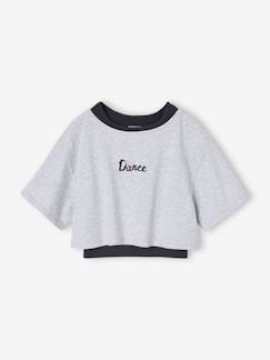-Tee-shirt sport cropped 2 en 1 avec brassière fille