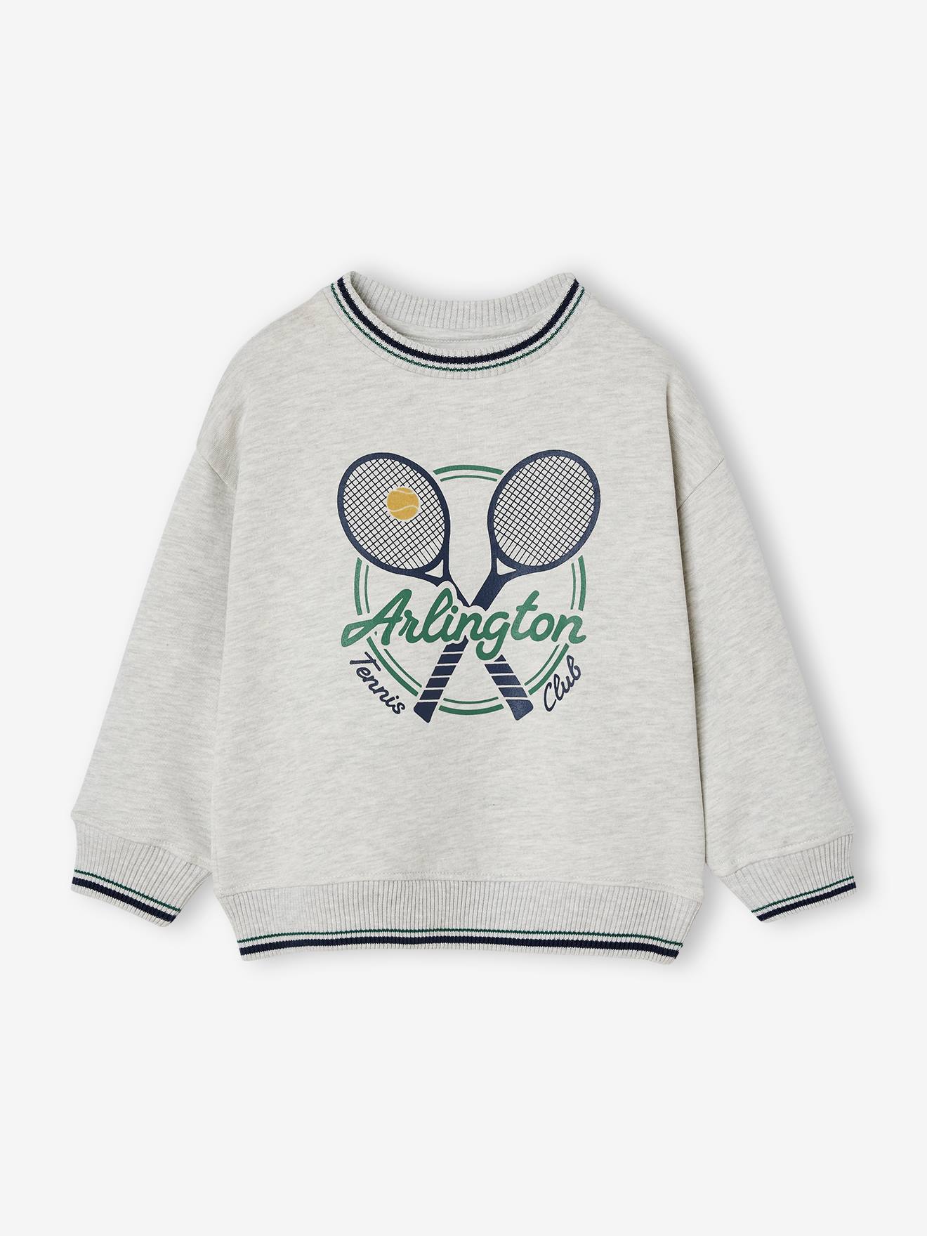 Sweat Tennis garçon gris chiné