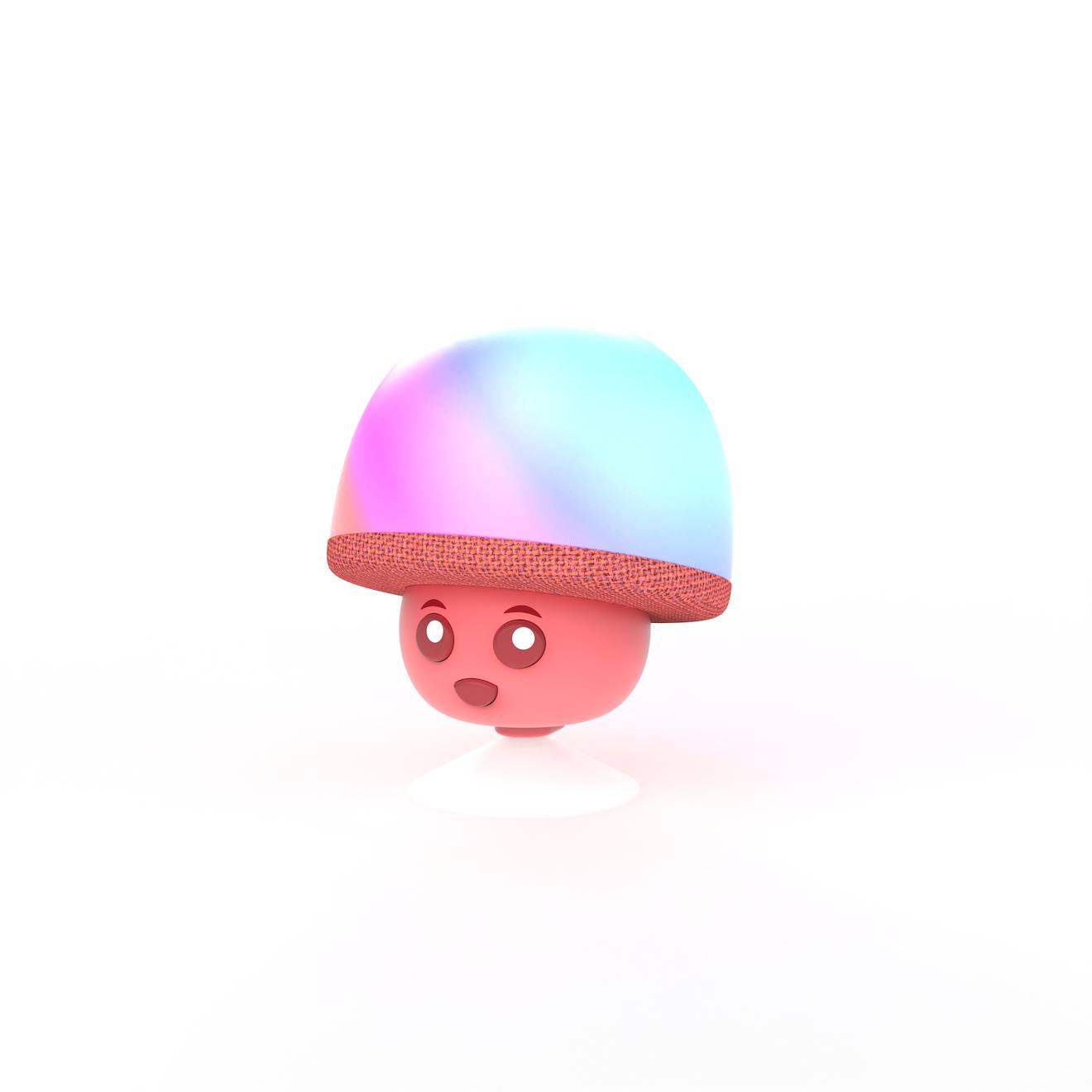 Enceinte Bluetooth Mega Mush Rouge – Mini Enceinte Champignon 3w Avec Lumières Led & Ventouse - Silicone Multicolore