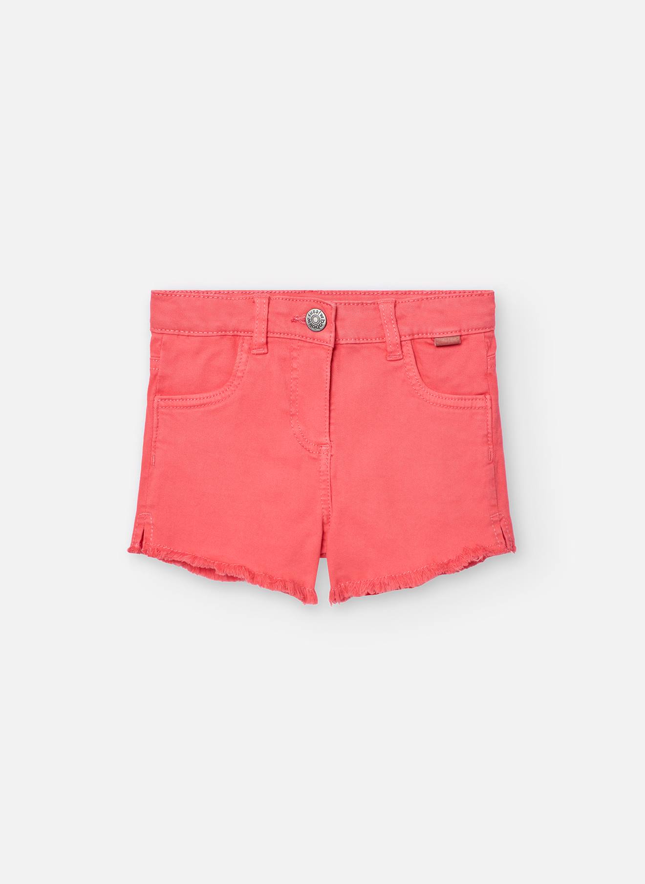 Short Uni Avec Bas Effiloché Rose