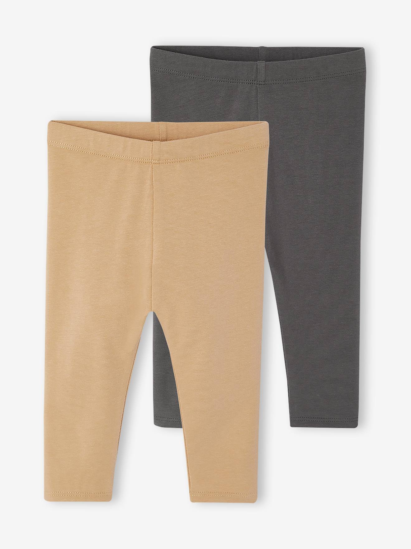 Lot de 2 leggings longs bébé fille BASICS ocre