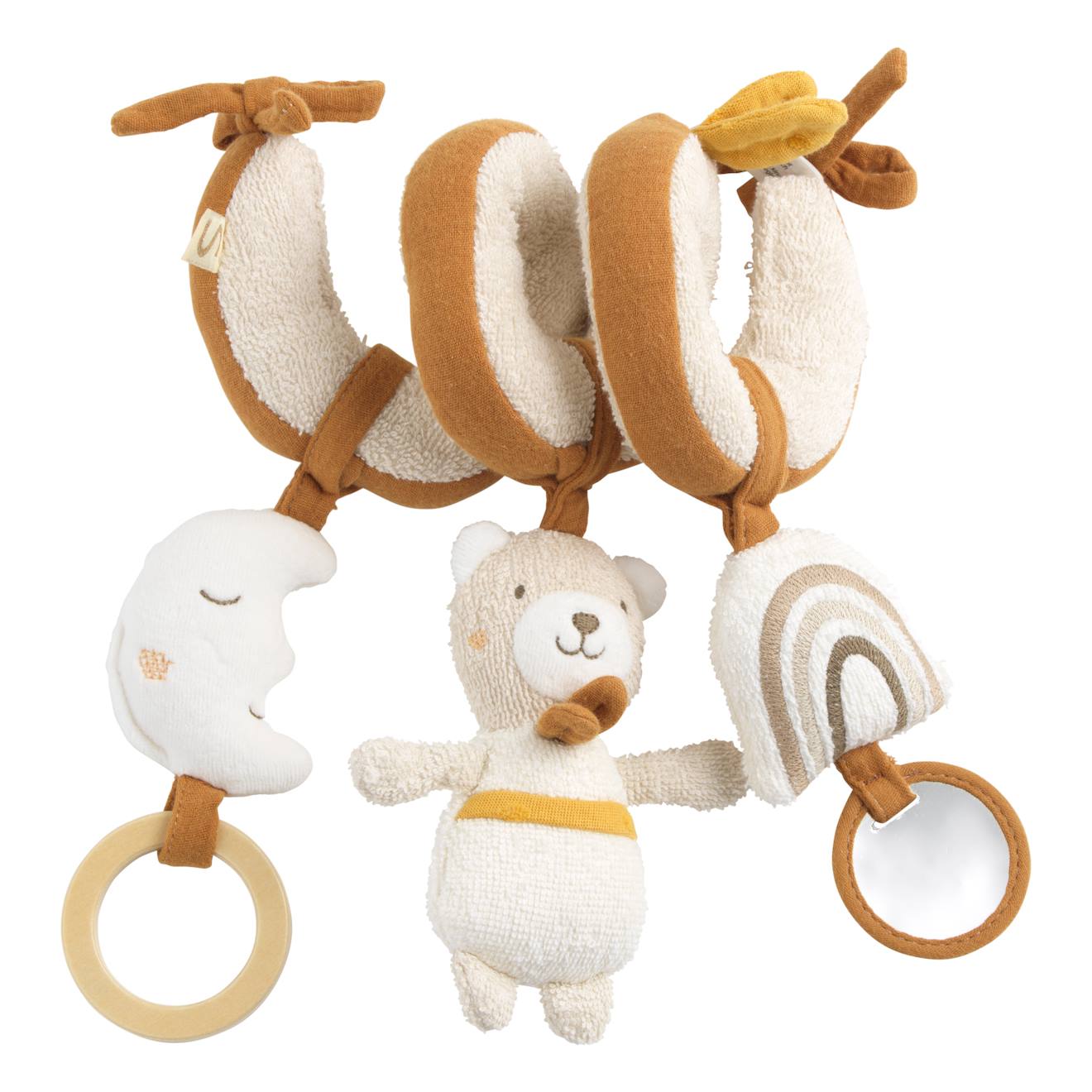 Spirale D'activités En Bouclette Coton Bio - Petit Soleil Beige/jaune