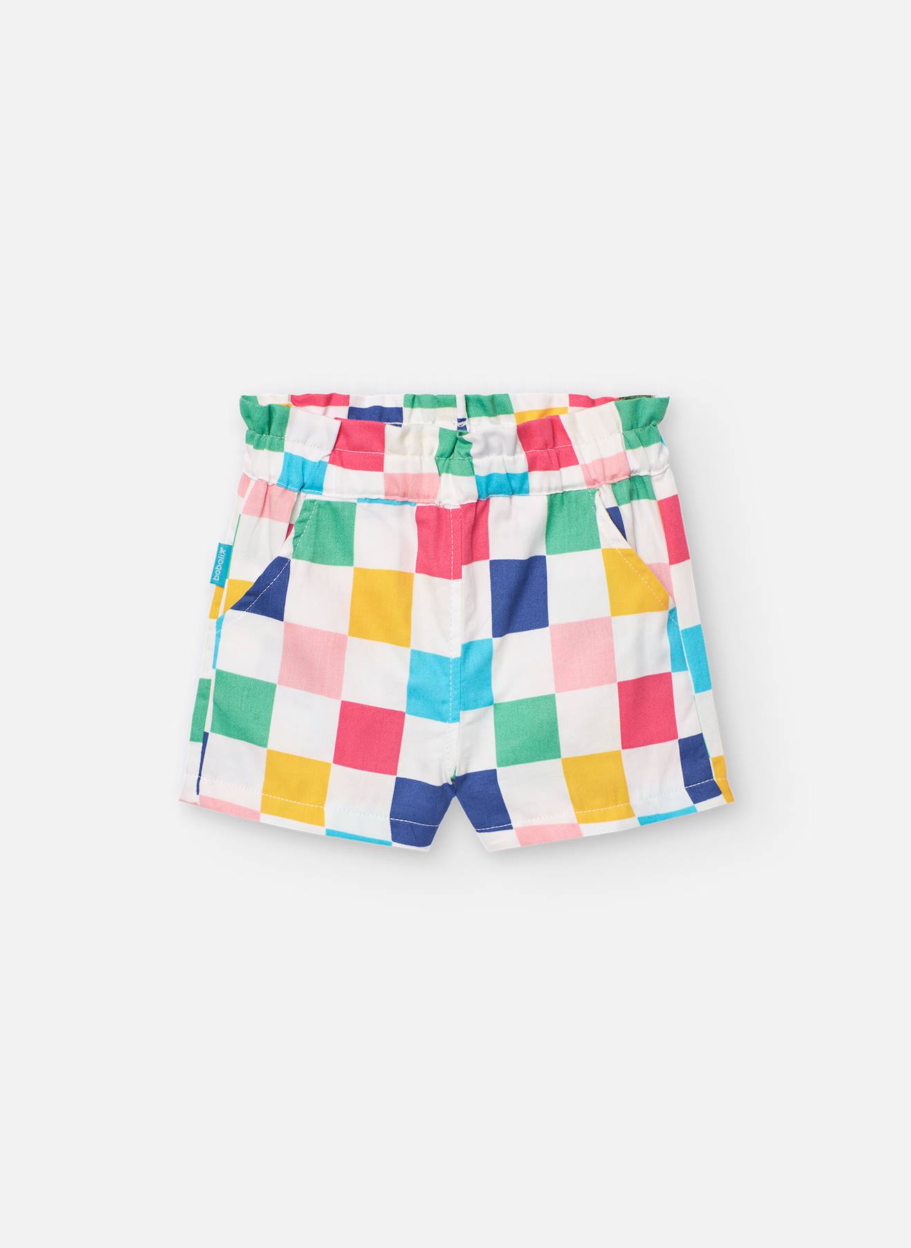 Bermuda En Coton Avec Imprimé À Carreaux Multicolore