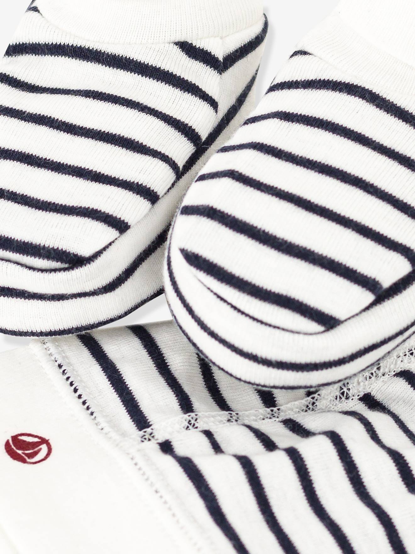 Lot bonnet et chaussons bébé mixte blanc (Petit Bateau) - Image 1