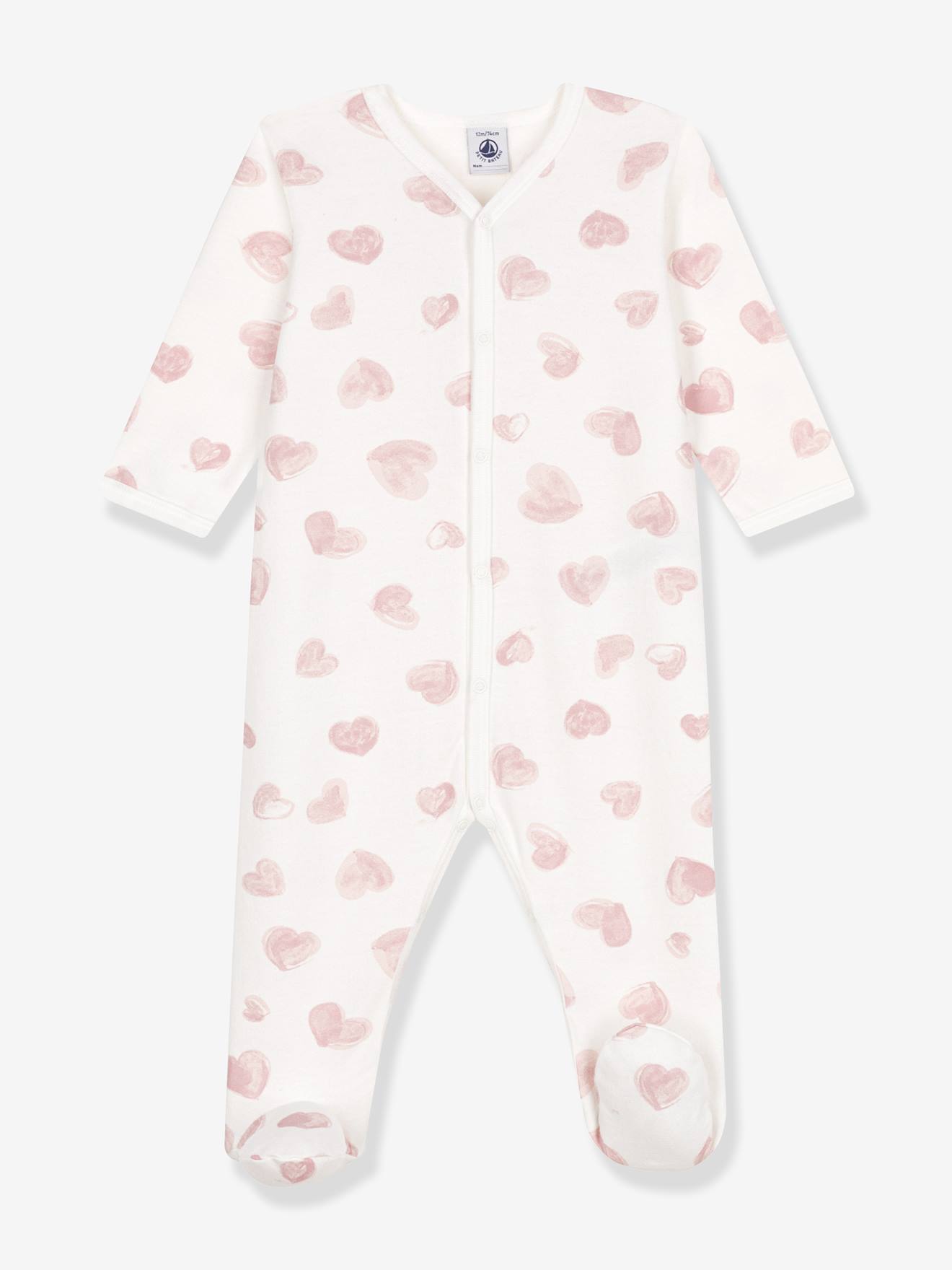 Pyjama bb en molleton imprim coeurs bleu clair 35 €