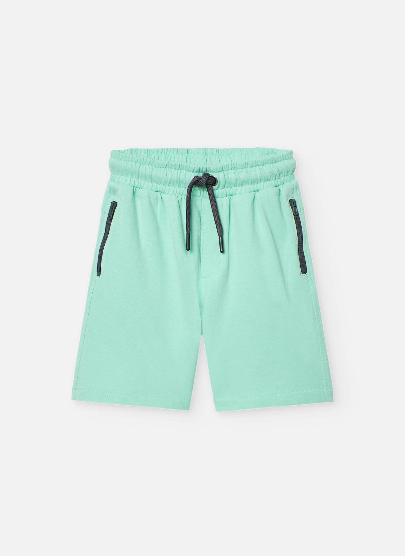 Bermuda En Coton Avec Poches Zippées Vert