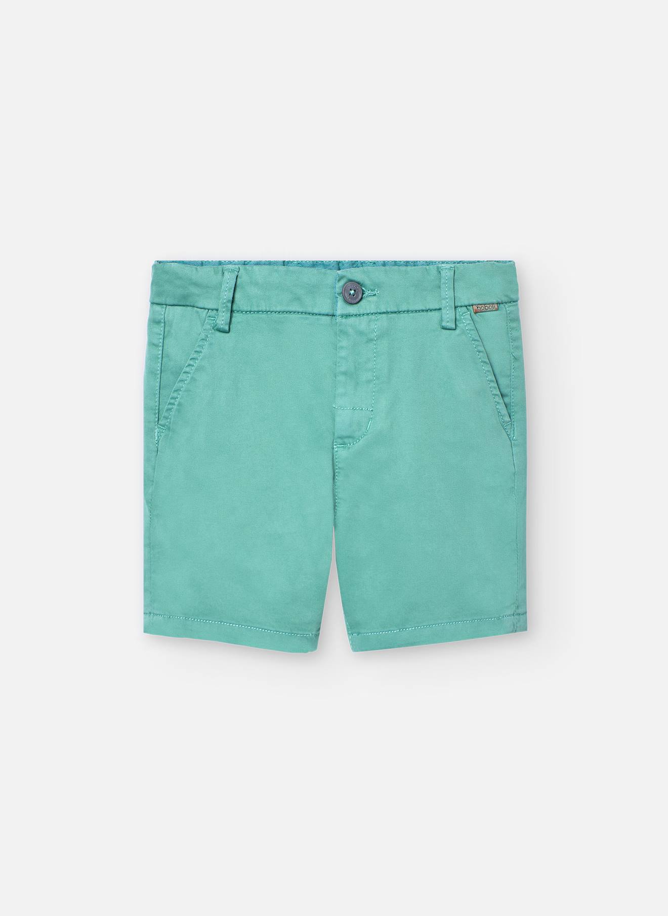 Bermuda Uni Avec Passants À La Taille Vert