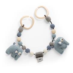 Puériculture-Poussette-Chaîne de landau crochet fanto en coton bio poudre