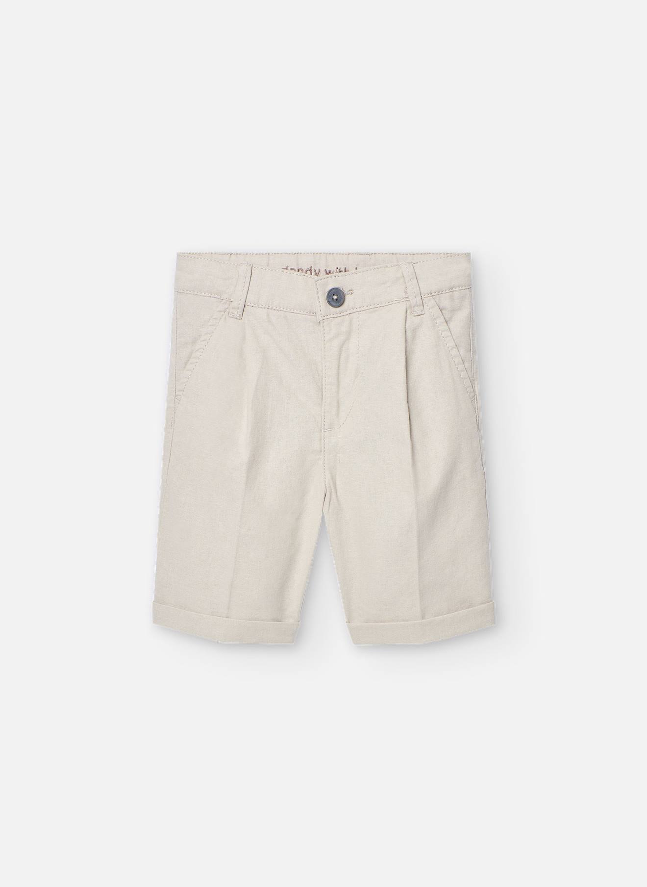 Bermuda Uni Avec Fermeture À Bouton Et Fermeture Éclair Gris