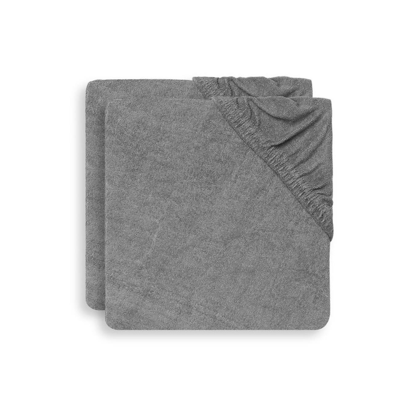 Housse Matelas À Langer Éponge (2 Pcs) En Coton Gris Tempête