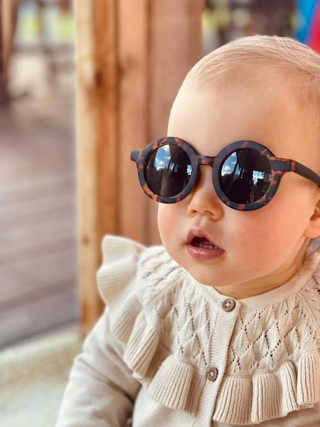 Lunettes de soleil rondes signature bébé Amber+Beige+Bleu+Jaune+Leo+Noir+Rose+Rouge+Turtle+Vert+Violet 45 - vertbaudet enfant 