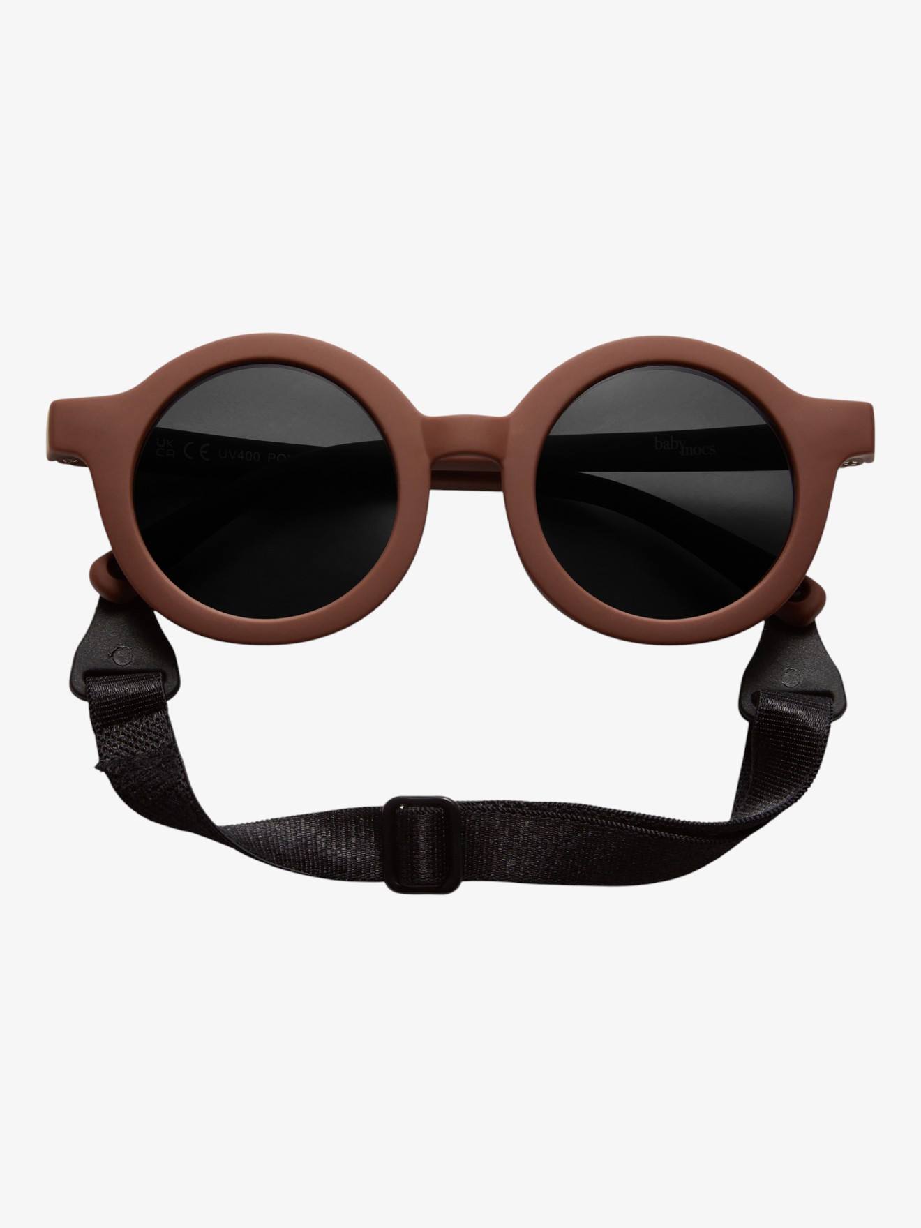 Lunettes de soleil rondes flexibles bébé brun