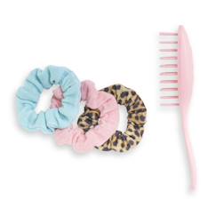 Jouet-Poupons et poupées-Ensemble brosse et 3 chouchous pour poupée ma corolle