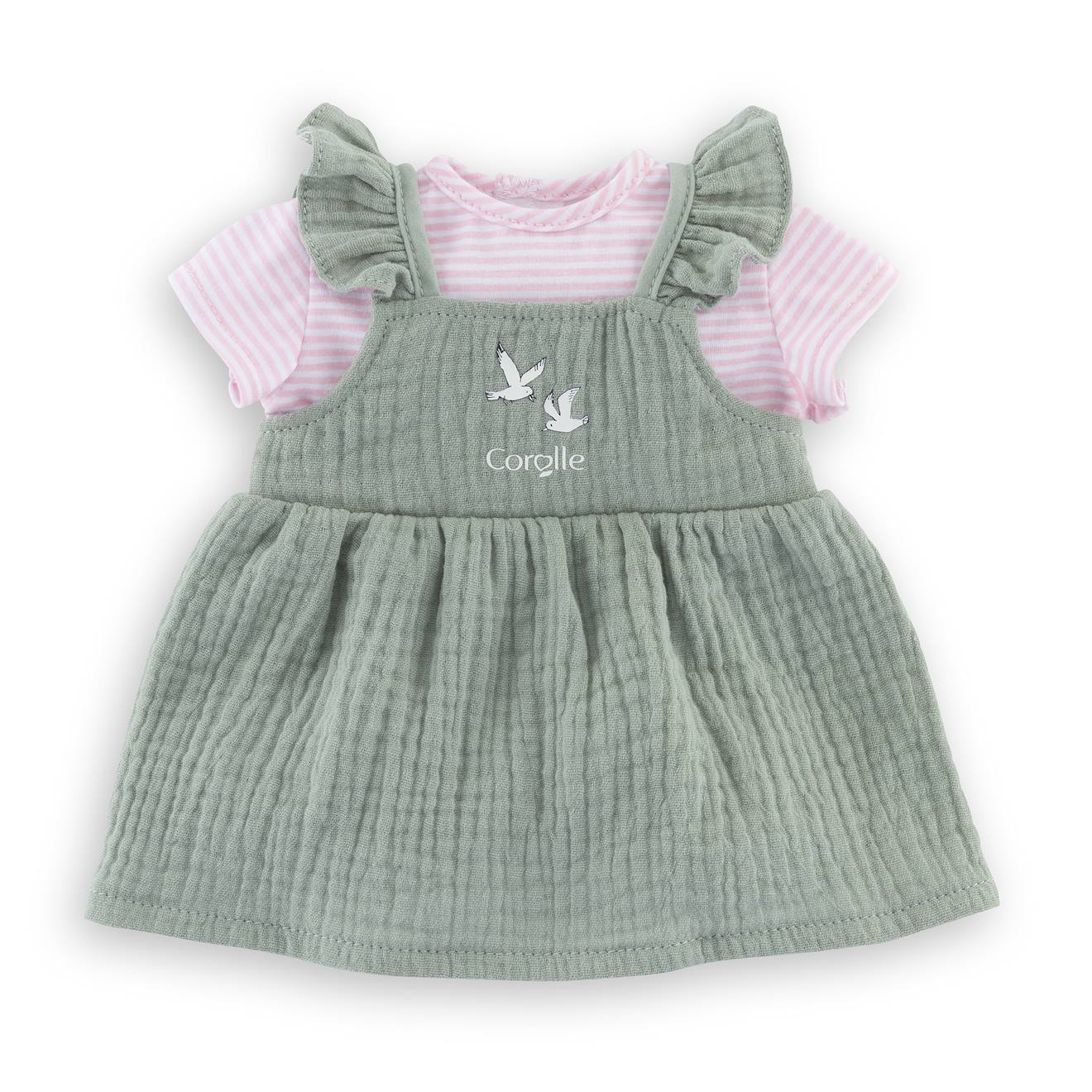 Robe À Volants Et T-shirt Bords De Loire Pour Poupon 36 Cm Multicolore