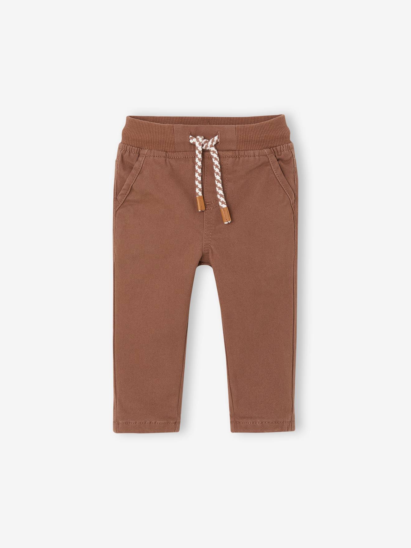 Pantalon en sergé doublé bébé garçon noix de pécan