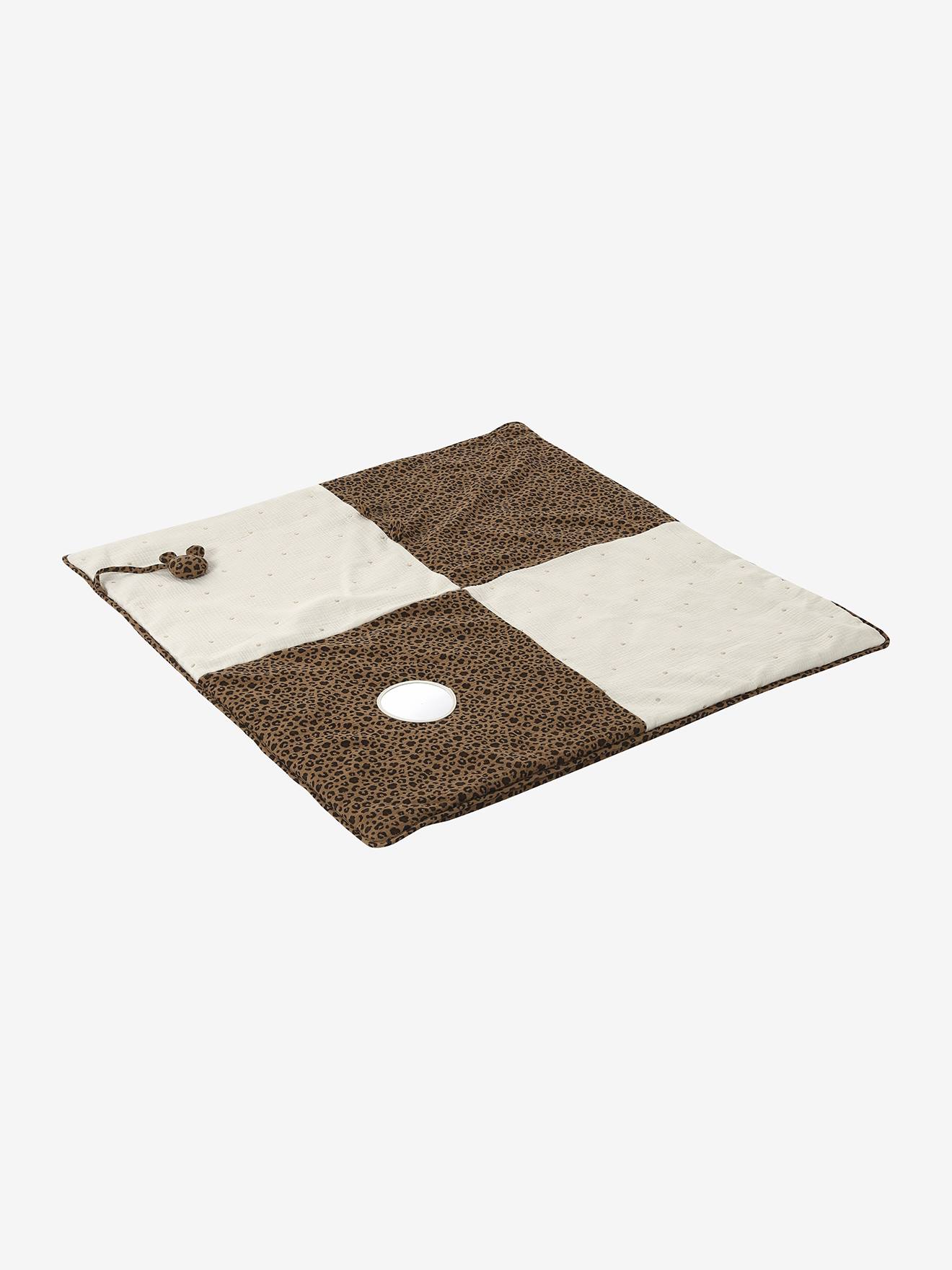 Tapis d'éveil léopard en gaze de coton beige (Envie De Fraise) - Image 1