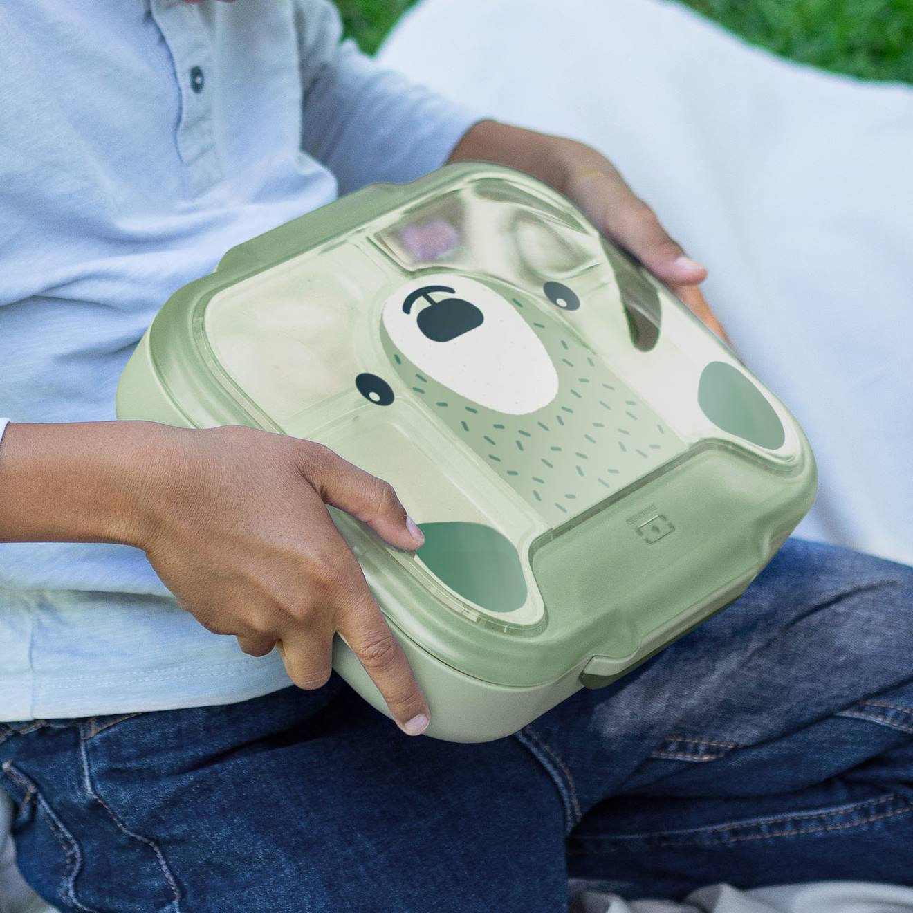 Lunch box plateau pique-nique 950ml wonder vert bear - MonBento